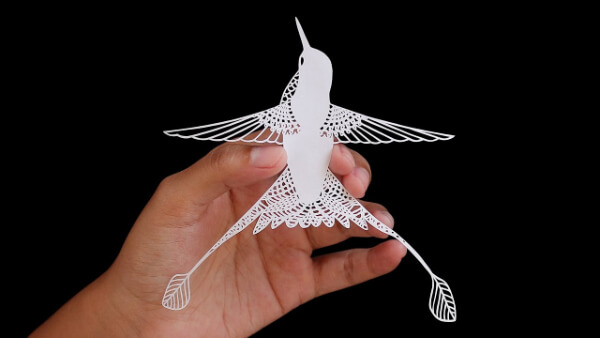 Hummingbird Paper Cut Art Project Hummingbird Crafts & Activities for Kids