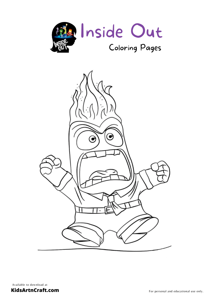 Inside Out Coloring Pages For Kids – Free Printables