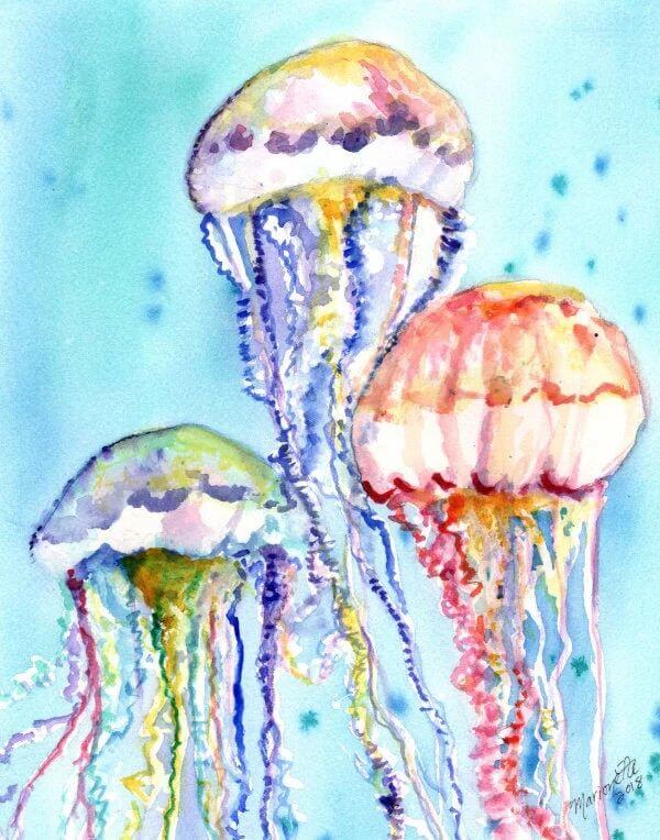 Jellyfish Painting Nursery Art