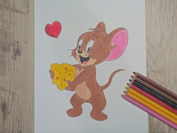 Mouse Drawing & Sketches For Kids Jerry The Mouse Drawing For Kids