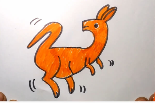 Easy Kangaroo Drawing With Numbers