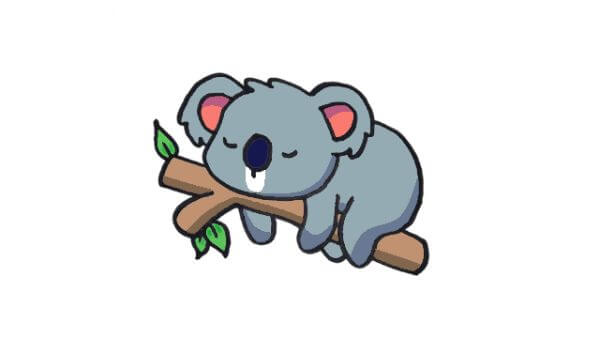 Koala On Tree Drawing For Kids