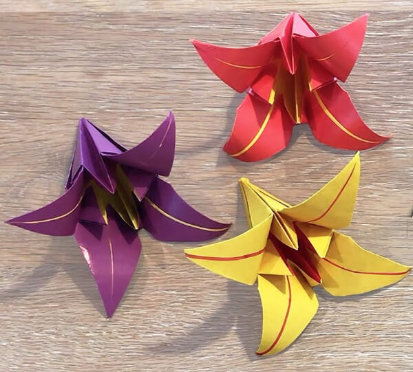 How To Make An Origami Lily With Kids Lily Flower Origami Step by Step