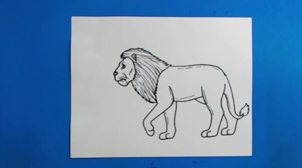 Lion Drawing With Color For Kids