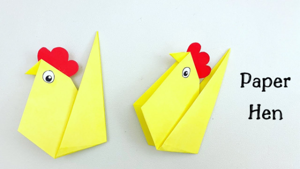 Making Chicken Origami With Paper