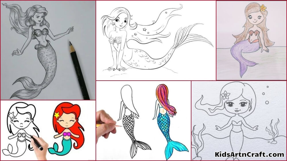 Mermaid Drawing & Sketches for Kids
