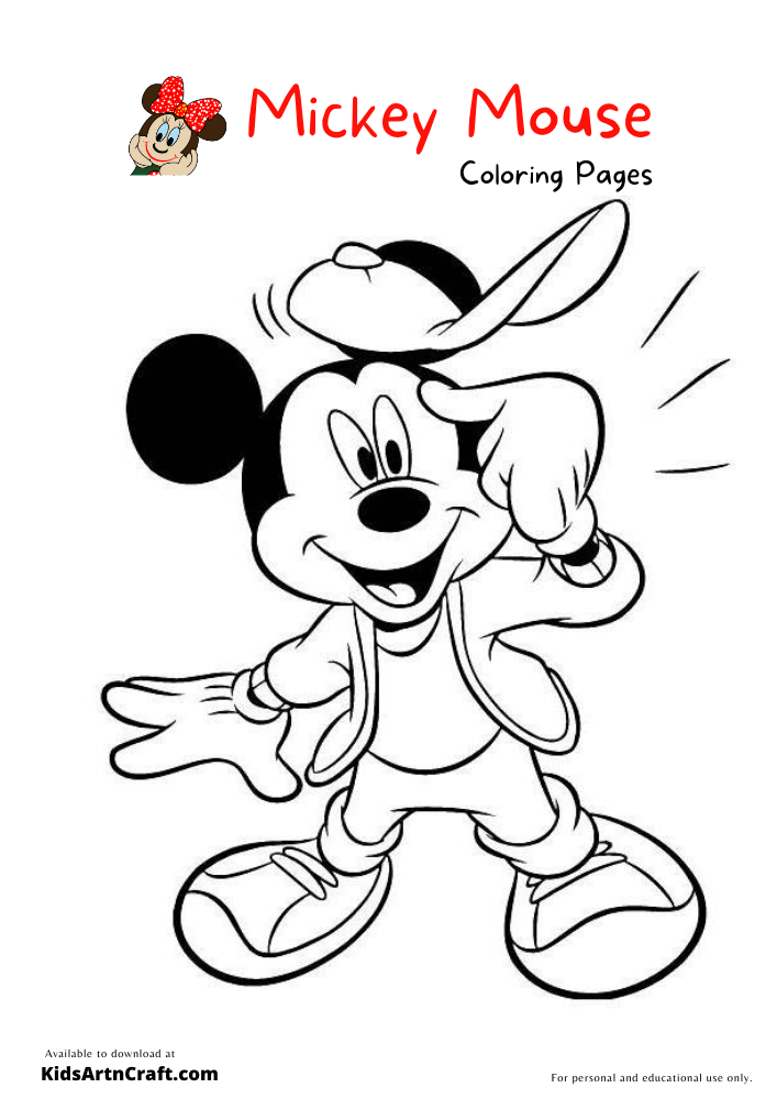 Mickey Mouse Coloring Pages For Kids – Free Printables