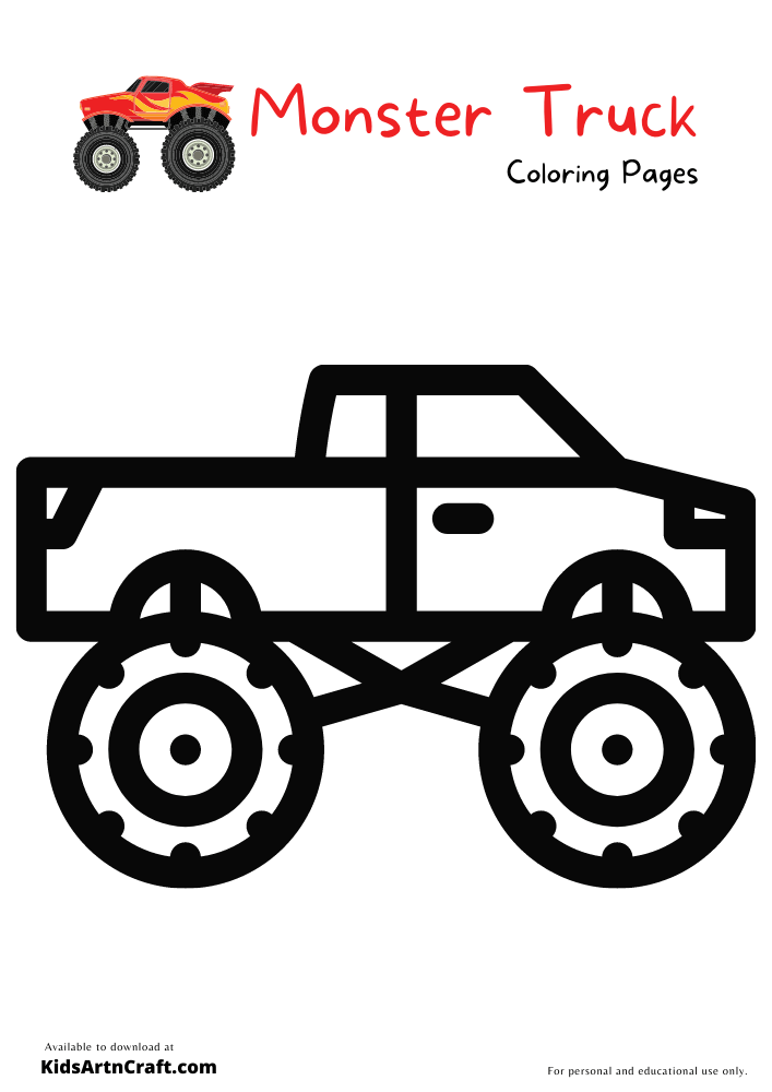 Monster Truck Coloring Pages For Kids