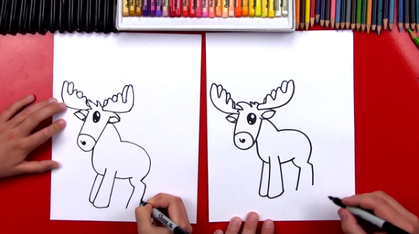 Moose Drawing Tutorial For Kids