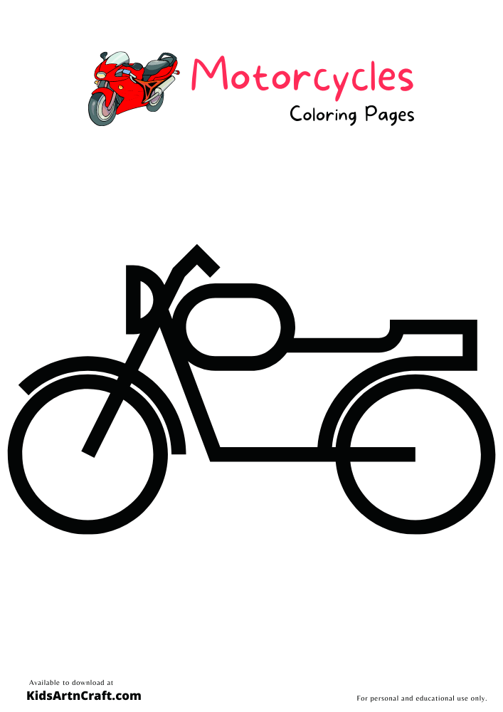 Motorcycles Coloring Pages For Kids 