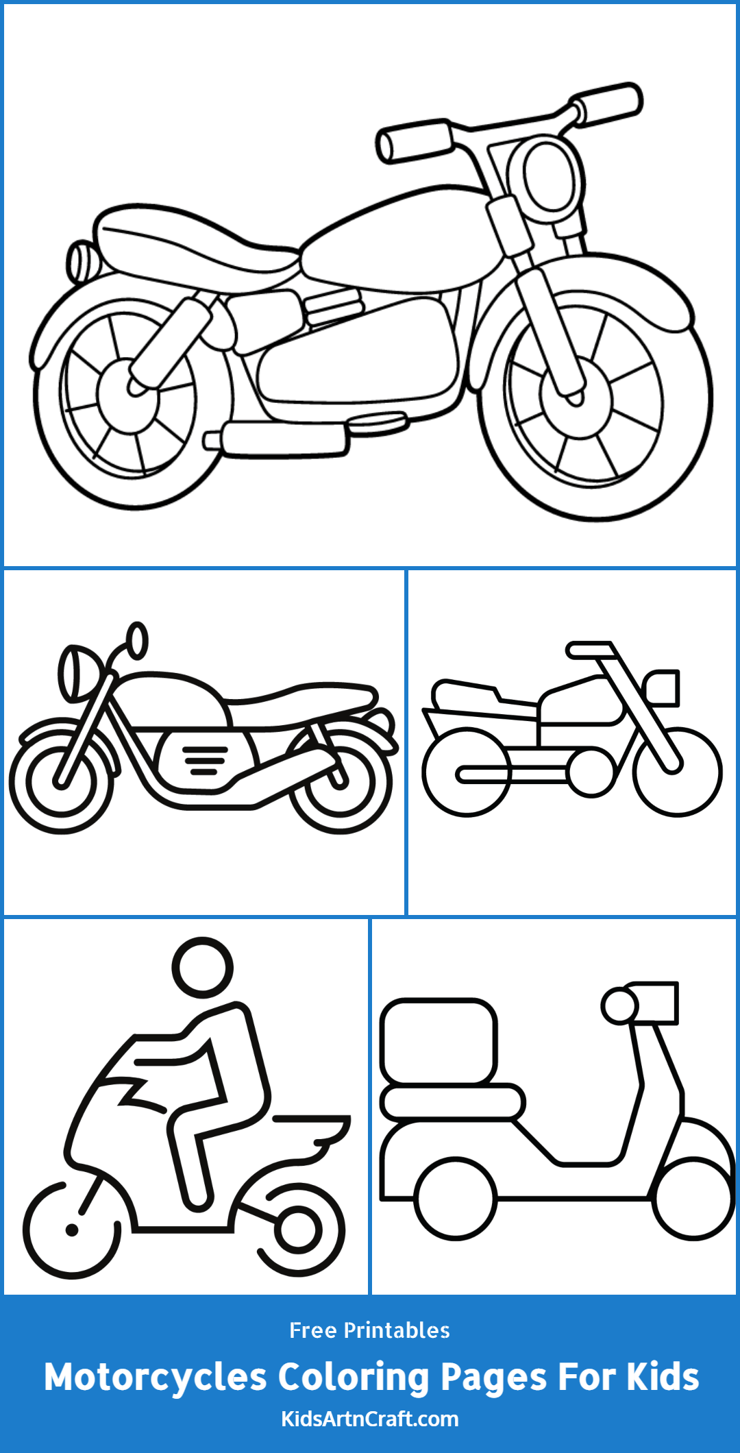 Motorcycles Coloring Pages For Kids – Free Printables