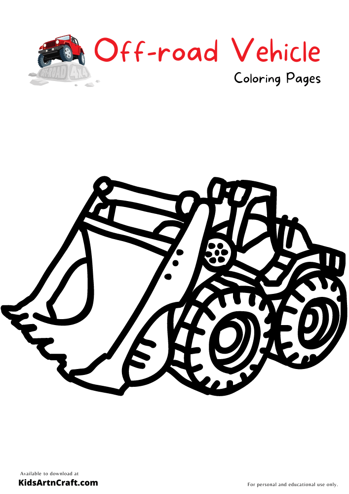 Off-road vehicle Coloring Pages For Kids – Free Printables