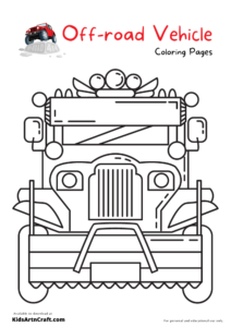 Off-road Vehicle Coloring Pages For Kids – Free Printables - Kids Art ...