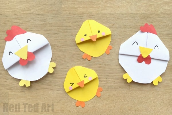 Origami Chicken Corner Bookmark