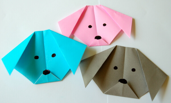 Origami Dog Face Craft For Kids How To Make An Origami Dog With Kids