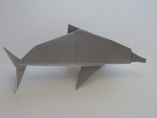 Origami Dolphin Craft With Paper Instruction