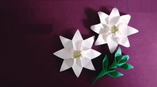 How To Make An Origami Edelweiss With Kids Origami Edelweiss Flower Craft For Christmas