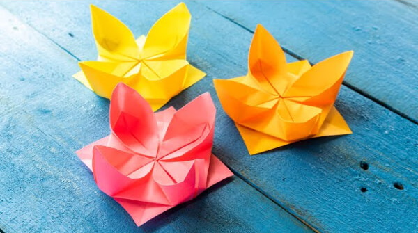 How To Make An Origami Lotus With Kids Origami Flower Instructions Step By Step