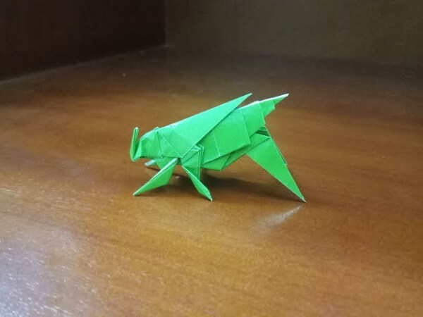 How To Make An Origami Grasshopper With Kids Origami Grasshopper Craft Tutorial