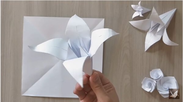 How To Make An Origami Lily With Kids Origami Lily Flower Paper Craft