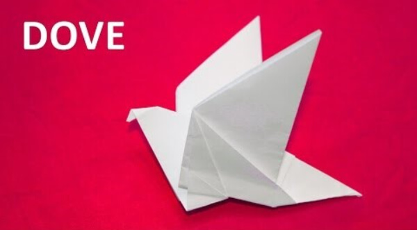Origami Paper Dove With Flapping Wings