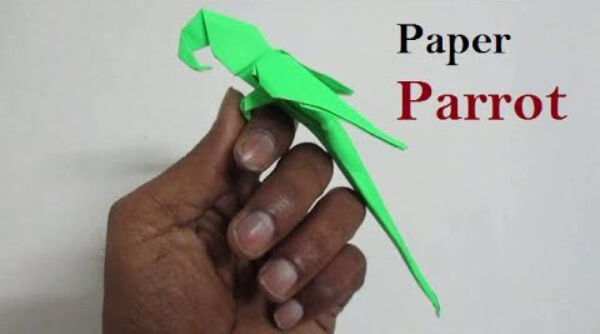 Origami Paper Parrot Craft With Step By Step Tutorial How To Make An Origami Parrot With Kids