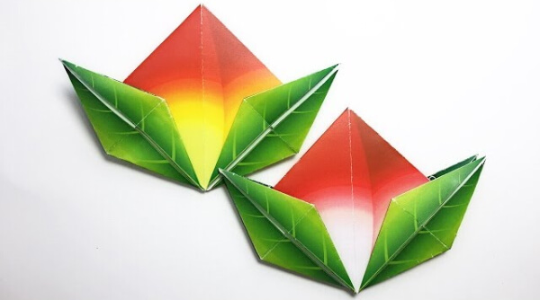 How To Make An Origami Peach Fruit With Kids Origami Peaches Paper Craft