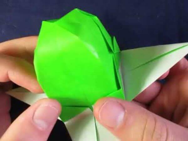 Origami Pear Container Craft With Construction Paper