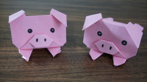Origami Pig Face Craft For Kids
