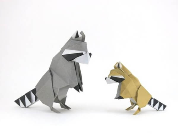 Origami Raccoon Paper Craft
