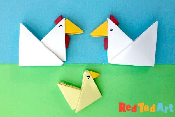 Origami Tangram Chicken Craft