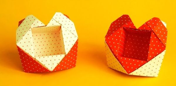 Origami Valentine Heart Box Tutorial Step By Step For Kids