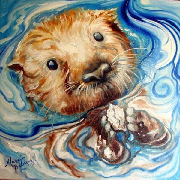 Otter Face Paintings For Kids