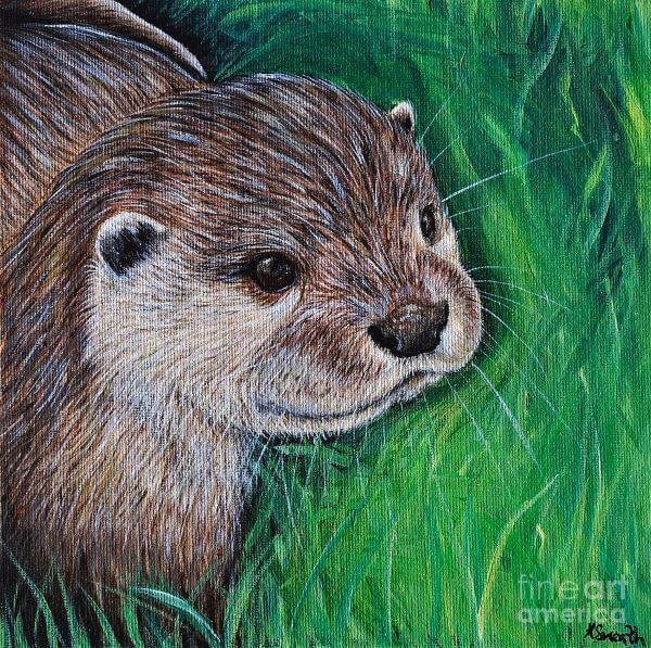 Otter Painting Using Acrylic Paint For Kids