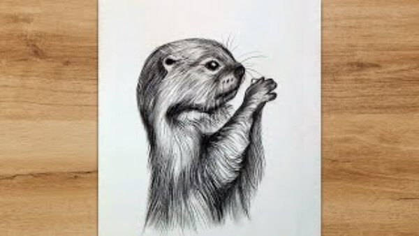 Otter Drawings & Sketches For Kids Otter Pencil Sketch Drawing Tutorial