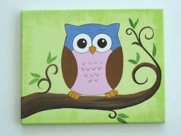 Owl Canvas Paintings For Kids