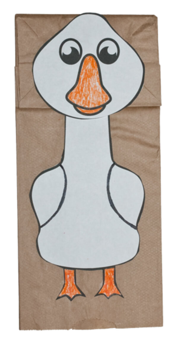 Paper Bag Puppet Goose Craft
