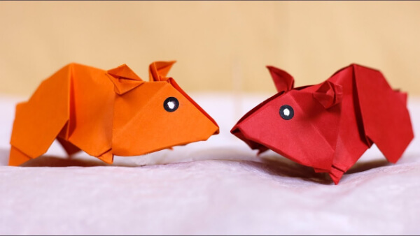 How To Make An Origami Hamster With Kids Paper Fold Origami Hamster Crafts For Preschooler