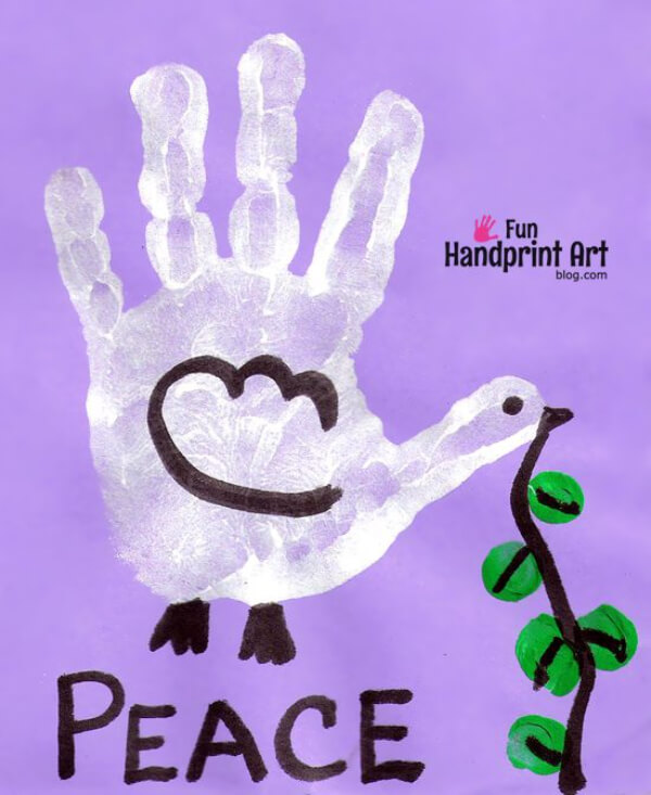 Peace Dove Handprint Painting Art