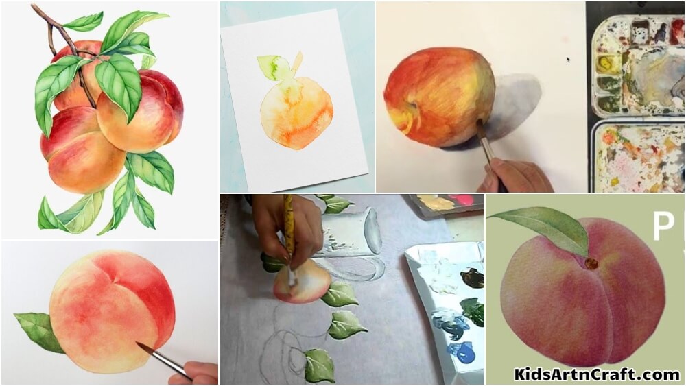 Peach Fruit Paintings For Kids