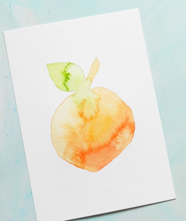 Peach Painting With Watercolor Peach Fruit Paintings for Kids