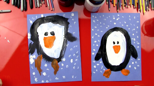 Penguin Paintings For Kids Penguin Painting Step by Step Instructions 