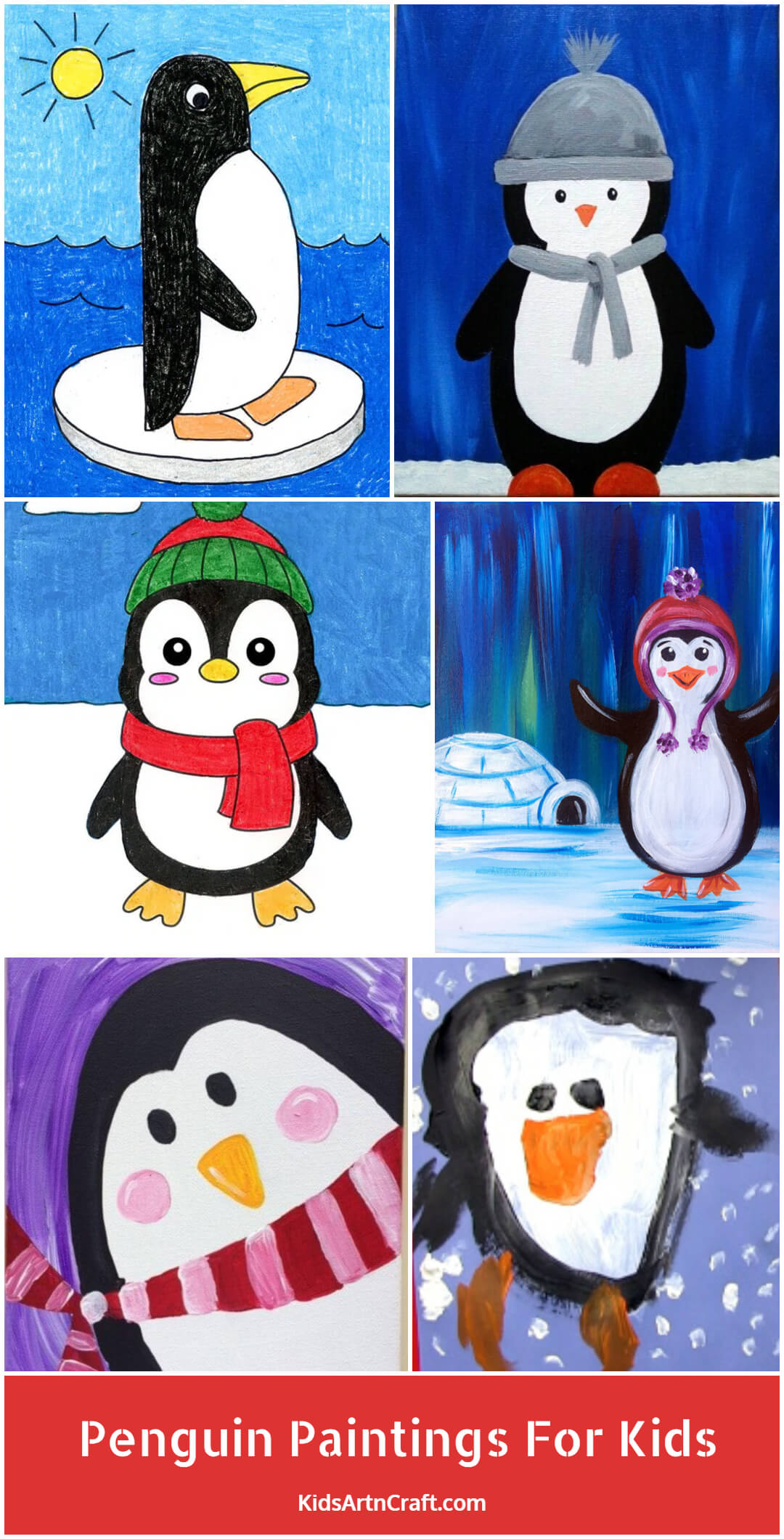 Penguin Paintings For Kids