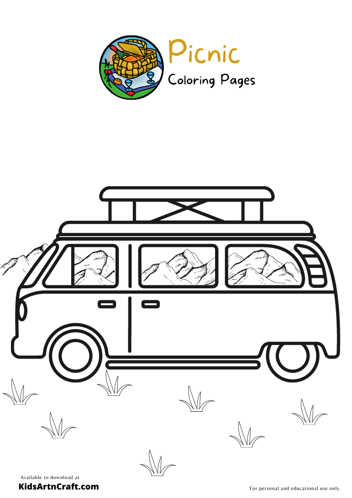 Picnic Coloring Pages For Kids