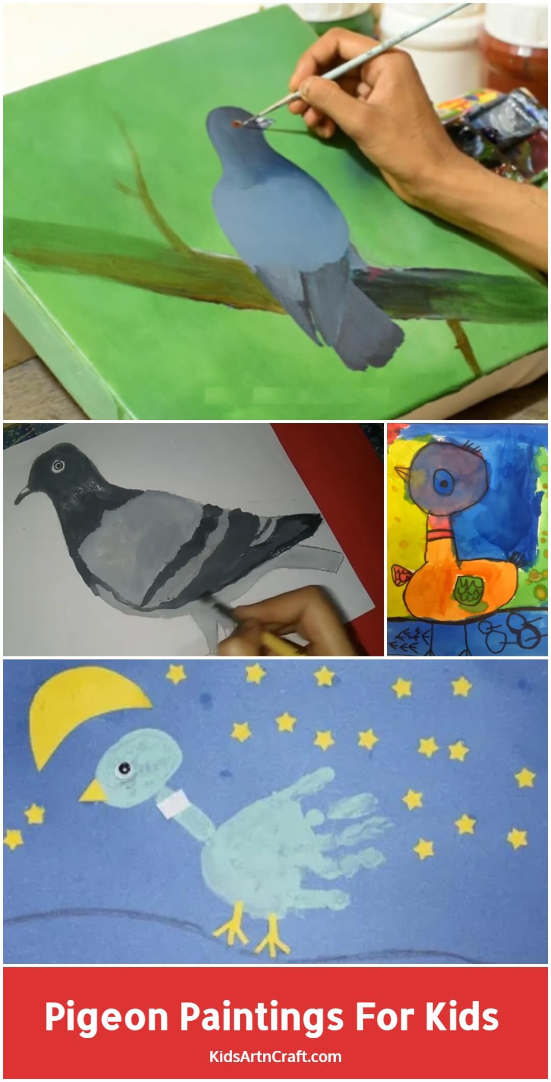 Pigeon Paintings For Kids