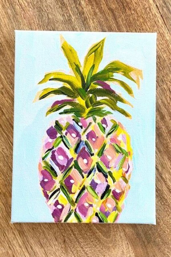 Pineapple Acrylic Painting Art Tutorial