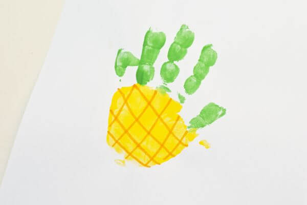 Pineapple Handprint Art For Preschooler