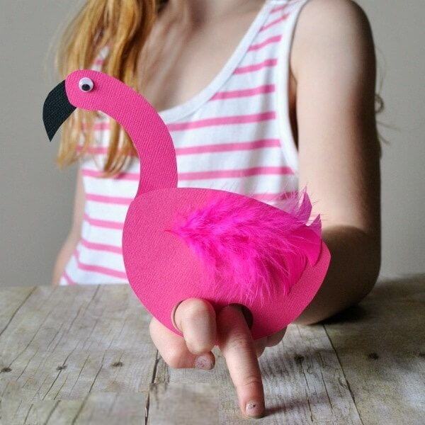 Playful Flamingo Puppet Craft Activities For Kids