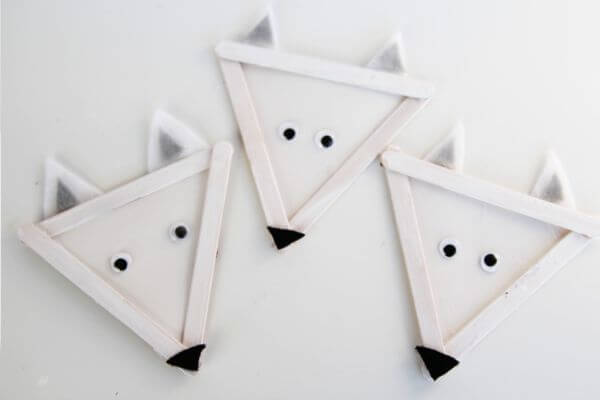 Popsicle Stick Arctic Wolves Craft Activity For Kids