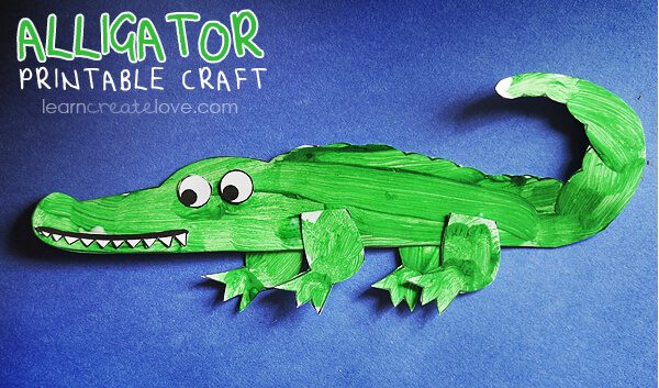 Printable Alligator Paper Craft Template